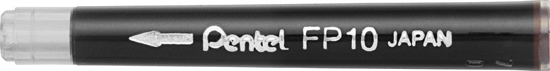 Pentel Pinselstift-Nachfüller Pocket Brush – Sepia, geruchsarm, wasserfest, lichtbeständig, 4 Stk.