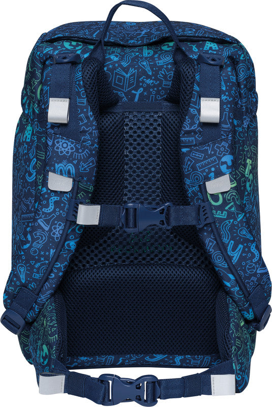 Beckmann Classic Schulrucksack – 6-teilig – Science – Recycelte Materialien – B 24,0 cm×H 37,0 cm×T 25,0 cm