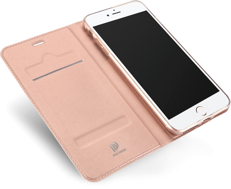 Dux Ducis Booklet-Hülle – für Apple iPhone 6 Plus–8 Plus – Roségold – mit Kartenfach, Magnetverschluss
