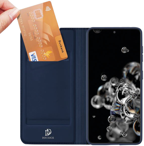 Dux Ducis Booklet-Hülle – für Samsung Galaxy S21 Ultra – dunkelblau – Kunstleder – mit Kartenfach