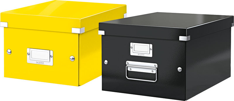 Leitz Click&Store Aufbewahrungsbox A5 – mit Deckel, mit Tragegriff, Beschriftungs-Etikette, Weiss, Karton