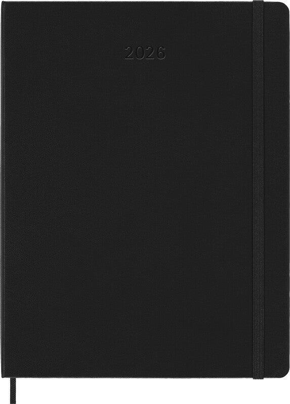 Moleskine Professionelle Agenda – 1 Woche/2 Seiten, gebunden, 19 × 25 cm, Jan–Dez, 2026, Schwarz, FSC