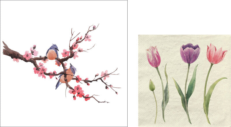 Fasana Servietten Spring Beauties – 24 × 24 cm – 3-lagig, Tissue – 20 Stk., FSC