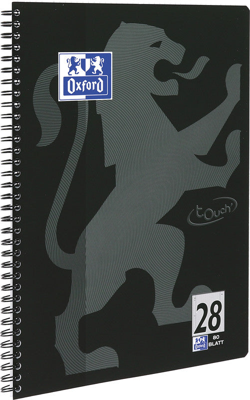Oxford Collegeblock, Karton, 80 Blatt, 4-fach gelocht, perforiert, 90 g/m² – Schwarz, für SCRIBZEE App