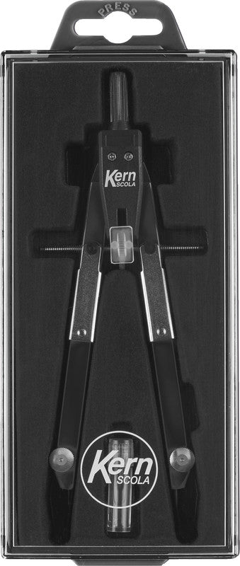 Kern scola Zirkel – Schenkellänge 17 cm, Radius 31 cm, Aufnahme bis 4 mm, Messing, Schnellverstellend