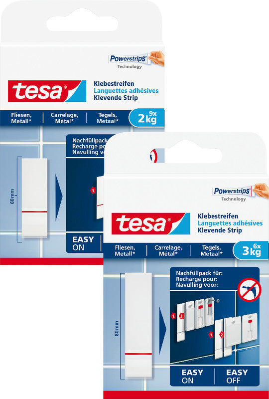 Tesa Montageband, für den Innenbereich, für glatte Oberflächen – 81 mm × 0,13 m, Weiss, bis 3 kg