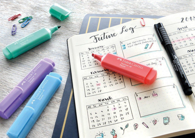 Faber-Castell 46 Pastell Textmarker Flieder – Keilspitze, 1–5 mm, nachfüllbar