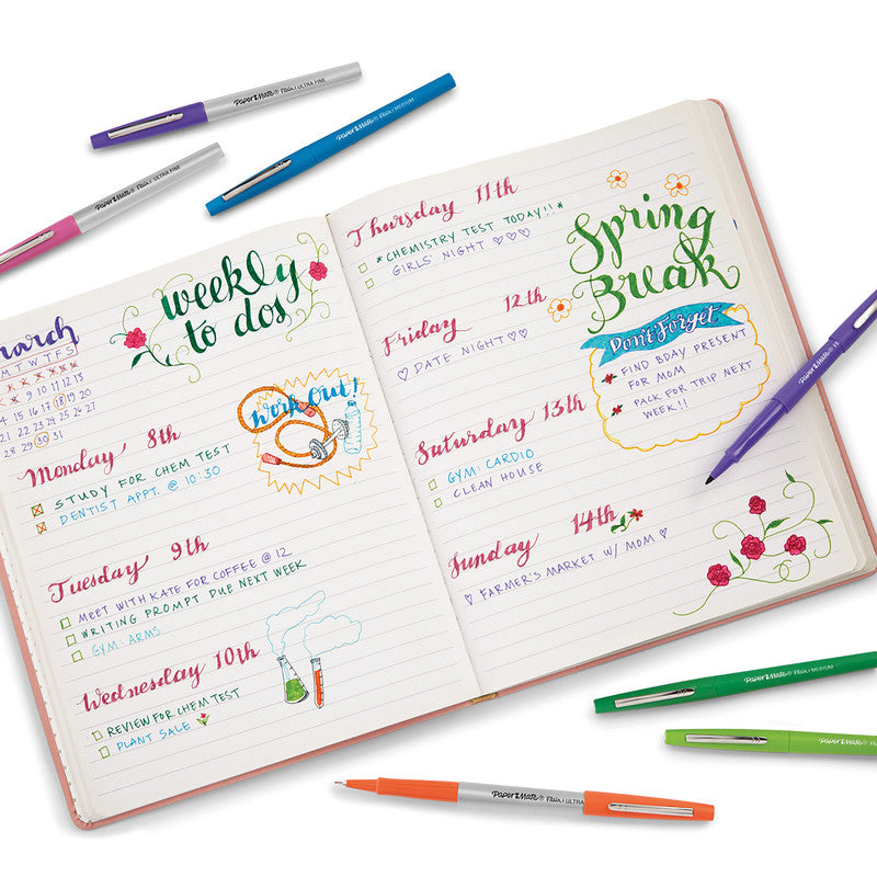 Papermate Filzstifte, Strichbreite 0,7 mm, 12 Farben