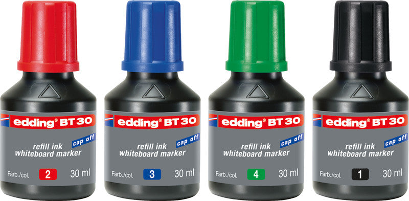 Edding Marker-Nachfüllung BT30 für Edding 250, 28, 29 + 2 weitere – grün, trocken abwischbar, 30 ml