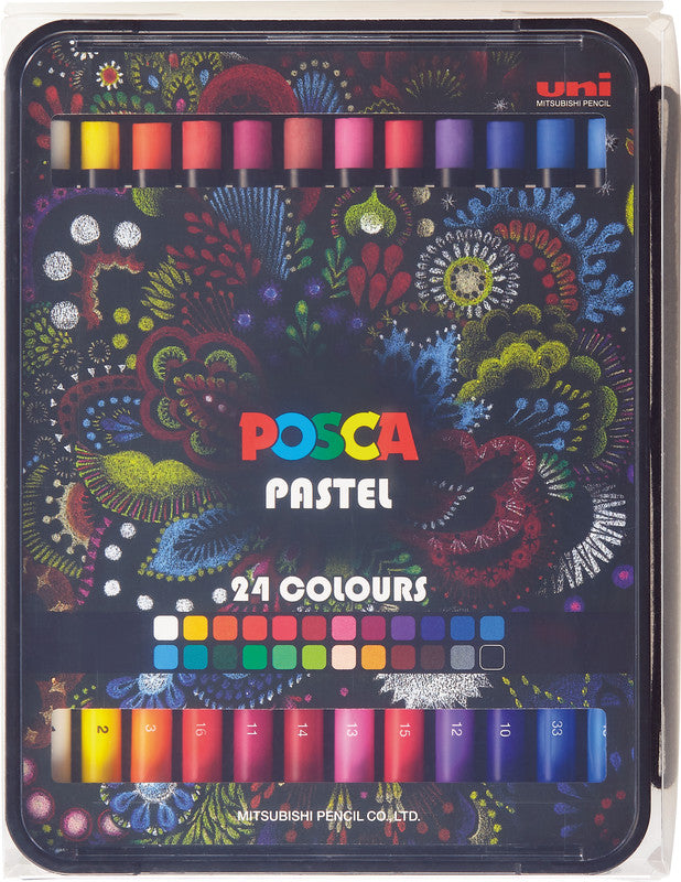 Uni-Ball Uni Posca – Wachsmalkreiden – Set – 24 Farben