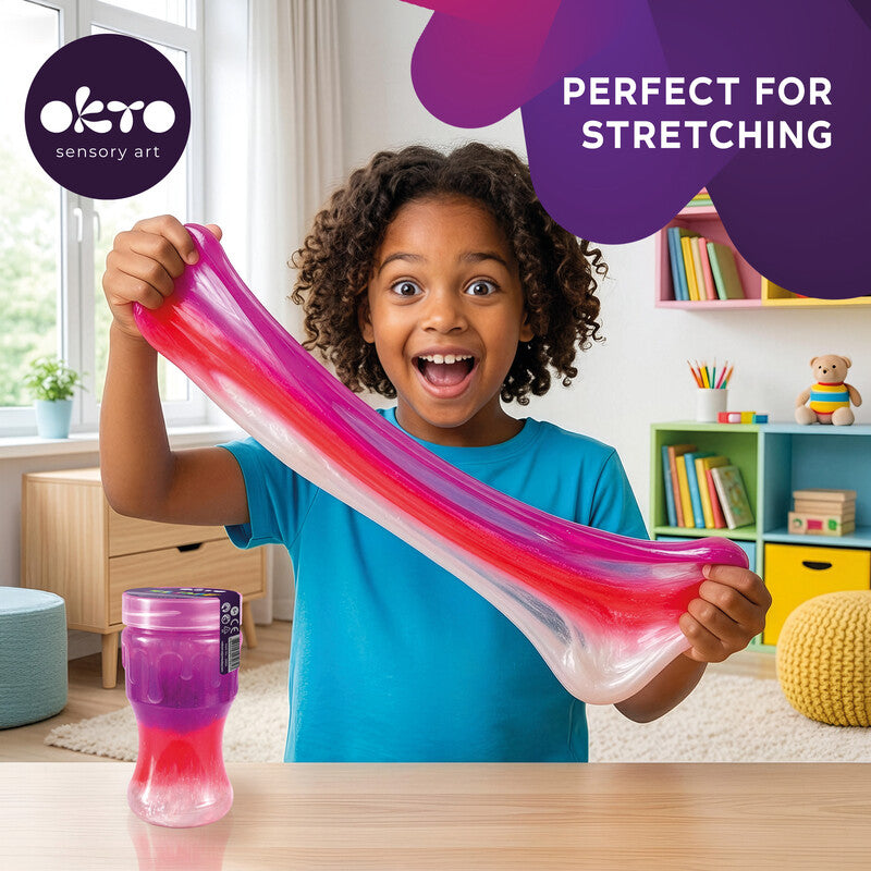 Okto sensory art Slime – H 14,5 cm × Ø 6,5 cm – ab 3 Jahren – Kunststoff – mehrfarbig