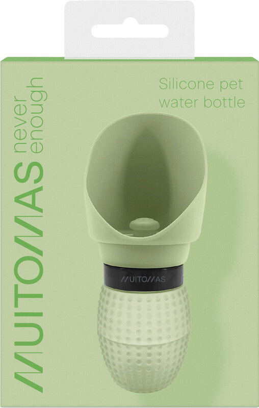 Muitomas Trinkflasche 350 ml – Silikon, für Tiere, Grün