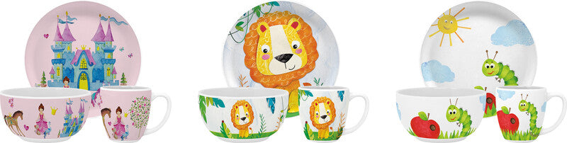 Ppd Raupe Kurt Geschirrset – New Bone China, mehrfarbig, nicht spülmaschinengeeignet, 3-teilig