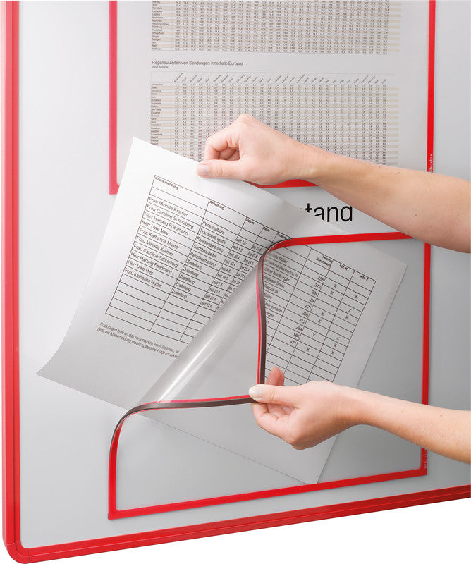 Q-connect Magnetclip – 225 × 312 mm, rot, wiederablösbar, für A4