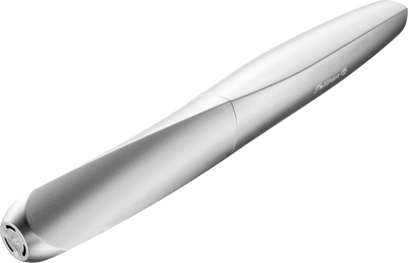 Pelikan Twist – Federspitze M – für Rechts- & Linkshänder – Silber, Blau – Patronen