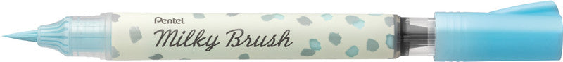 Pentel Milky Brush Pinselstift Pastell – Pinselspitze, wasserbasiert, pigmentiert, blau
