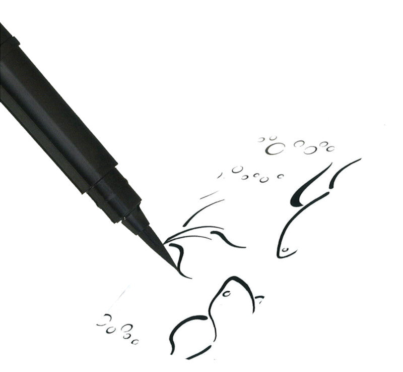 Pentel Pinselstift-Nachfüller Pocket Brush – Sepia, geruchsarm, wasserfest, lichtbeständig, 4 Stk.
