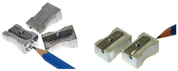 Wedo Spitzer – manuell, 1-Loch, ohne Behälter, für Blei- & Buntstifte Ø 8 mm, Magnesium, silber