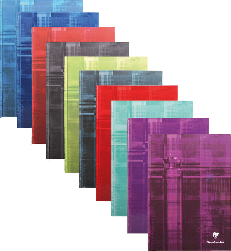 Clairefontaine Notizbuch A4, kariert 5 mm, Buchbindung, Karton, 192 Seiten, 90 g/m² – farbig sortiert