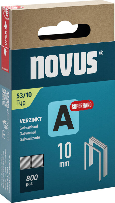 Novus Heftklammern 53/10 – 10 mm – Metall, silber – 800 Stk.