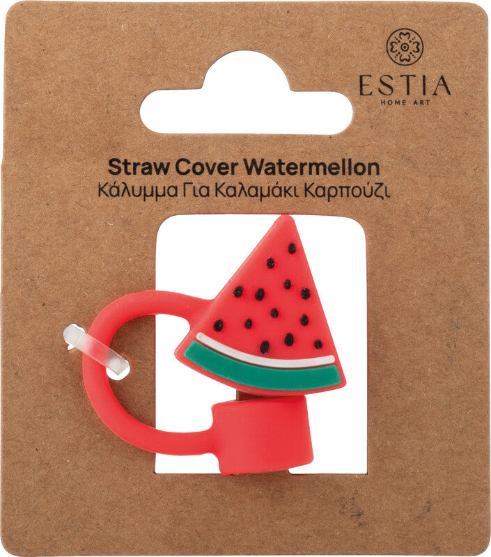 Estia Strohhalm-Schutz Wassermelone – mehrfarbig – 2,5 × 8 × 1,3 cm – Silikon