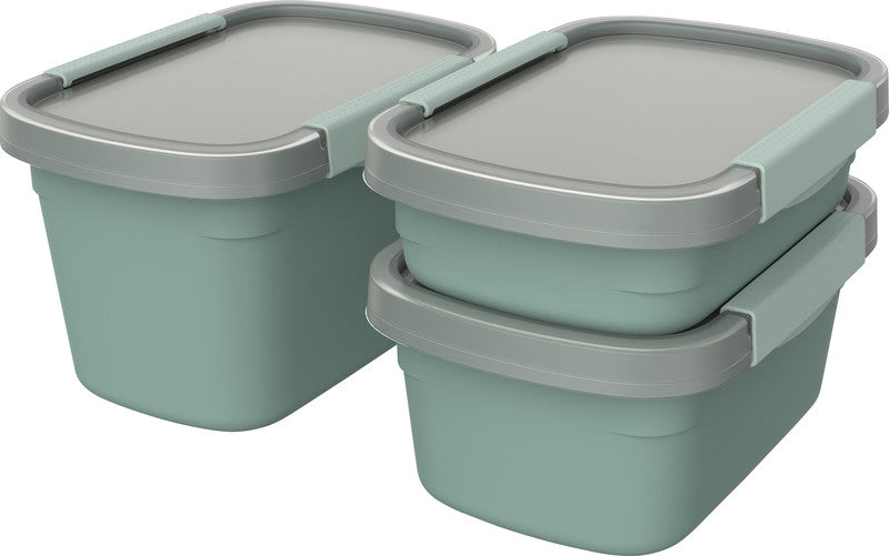 Rotho Kühlschrankdose Clic Eco – 2,2 l – rechteckig – 15 × 13,5 × 22 cm – Kunststoff – grün