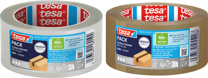 tesa Vinylband – 50 mm × 66 m, braun, stark, eco:plus
