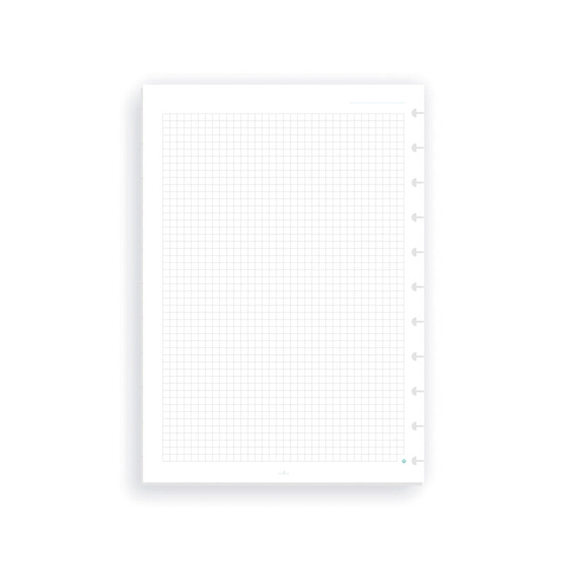 Carchivo Notizbuch-Einlagen A4, kariert, spezielle Perforierung, 100 g/m², für Spiralbuch Ingeniox – 50 Blatt