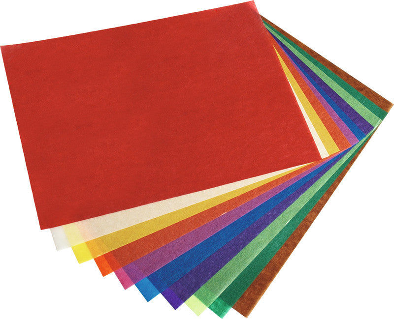 Folia Transparentpapier – 18,5 × 29,7 cm, 42 g/m², sortiert, 10 Bogen, zum Basteln