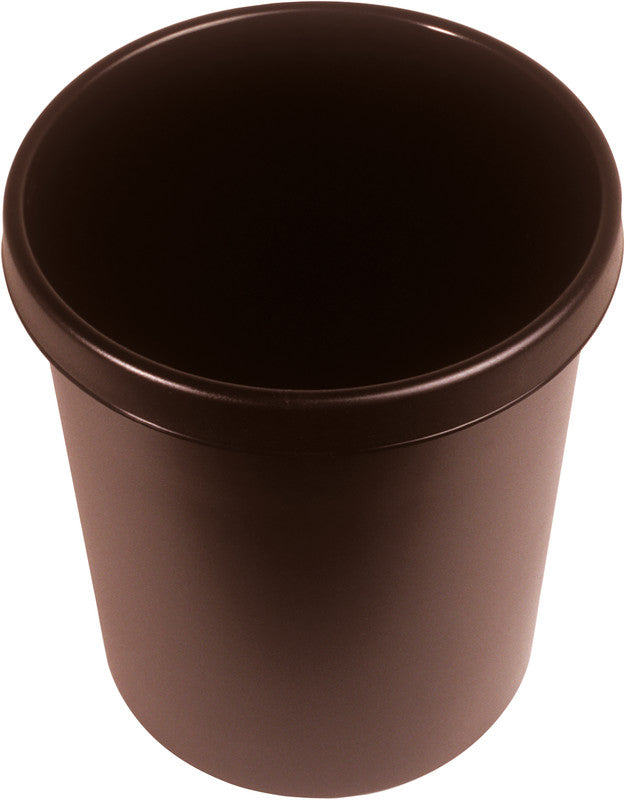 Helit Papierkorb the german – 18 l – Kunststoff, braun – Ø 315 × H 331 mm