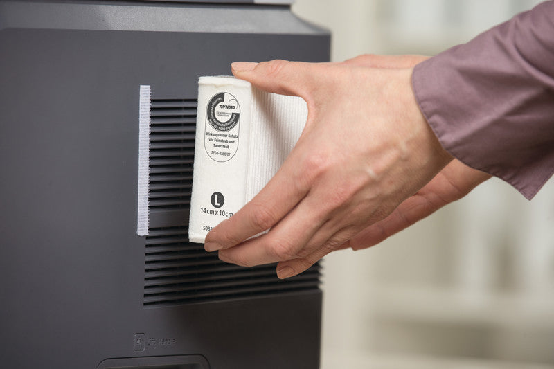 TESA Feinstaubfilter, bis 70'000 Ausdrucke – für Laserdrucker, weiss, Stoff
