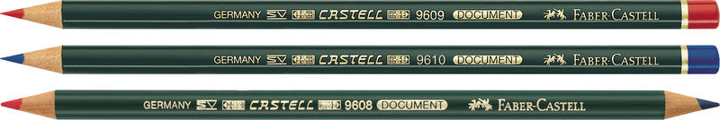 Faber-Castell Dokument-Kopierfarbstift, mit Radierer, rot, Mine Ø 3,25 mm, dunkelgrün