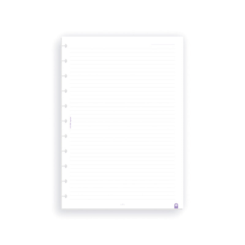 Carchivo Notizbuch-Einlagen A5, liniert, spezielle Perforierung, 100 g/m², für Spiralbuch Ingeniox – 50 Blatt