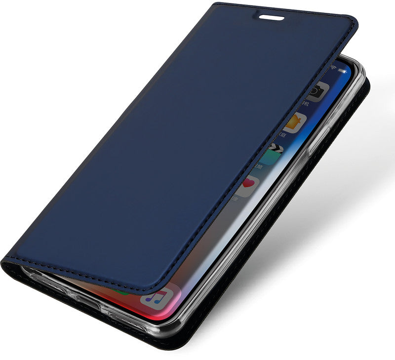 Dux Ducis Booklet-Hülle Skin Pro – für Apple iPhone XR – dunkelblau – mit Kartenfach, Magnetverschluss