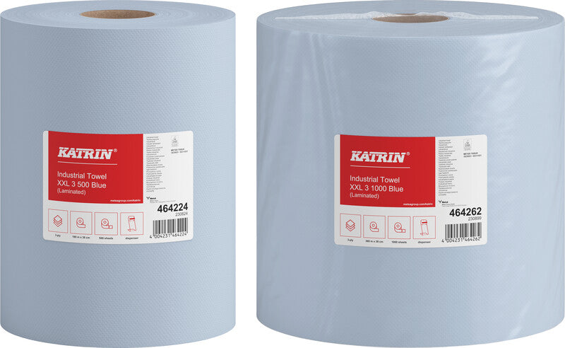 Katrin Putzrolle XXL 3 – 3-lagig – 38 × 38 cm – 1'000 Blatt – Blau