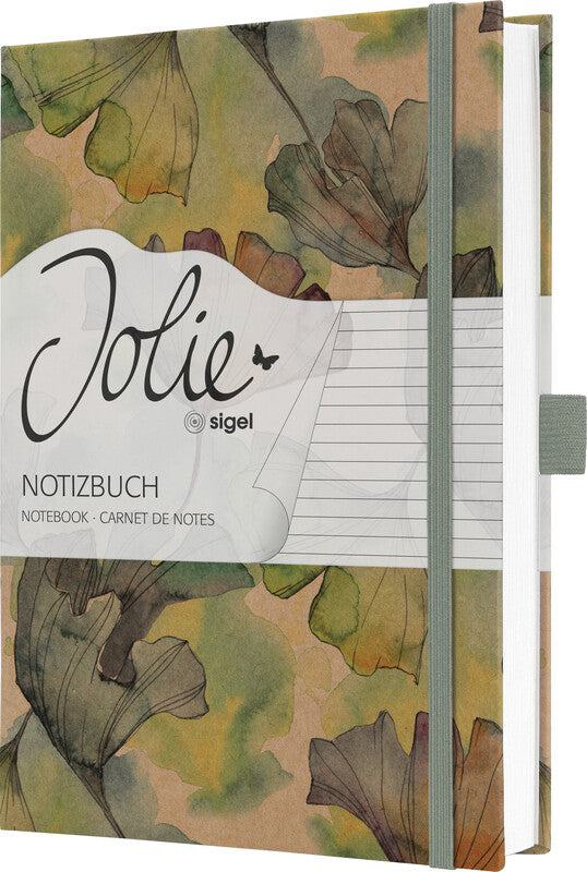Sigel Notizbuch – A5 – liniert – 192 Seiten – 100 g/m² – gebunden, Lesezeichen, Stiftschlaufe, sortiert, FSC