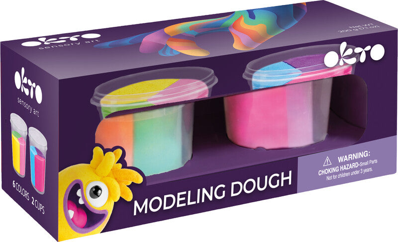 Okto sensory art Lufthärtende Modelliermasse, mehrfarbig, Ø 70 mm × H 160 mm, 2 Dosen
