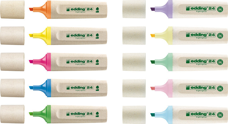 Edding EcoLine Textmarker Grün – Keilspitze, 2–5 mm, nachfüllbar, Blauer Engel