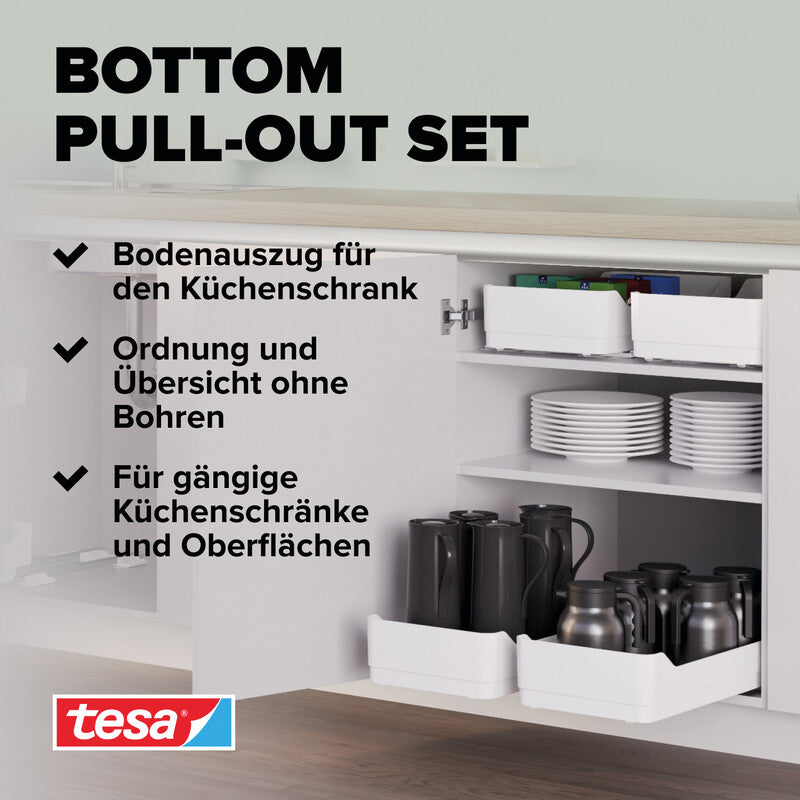 TESA Bodenauszug – Metall/ABS-Kunststoff, weiss, 29 × 12 × 49 cm – 1er-Pack