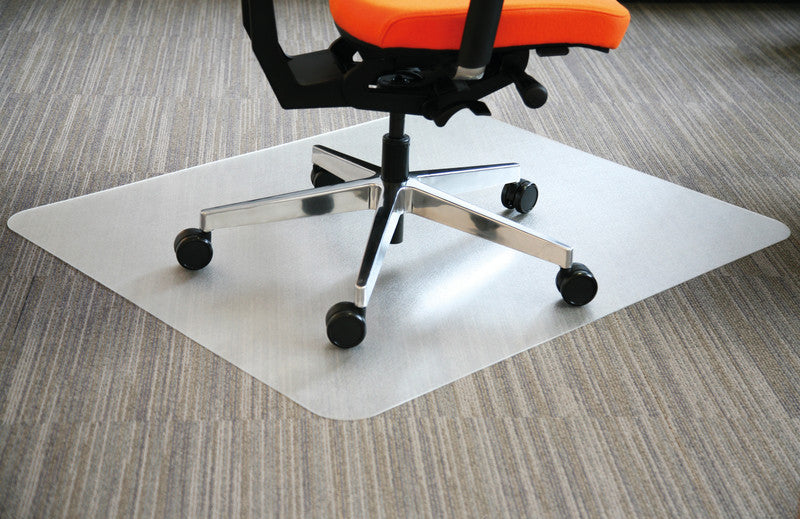 Q-connect Bodenschutzmatte für Teppichböden – 120 × 130 cm, 0,2 cm, rPET