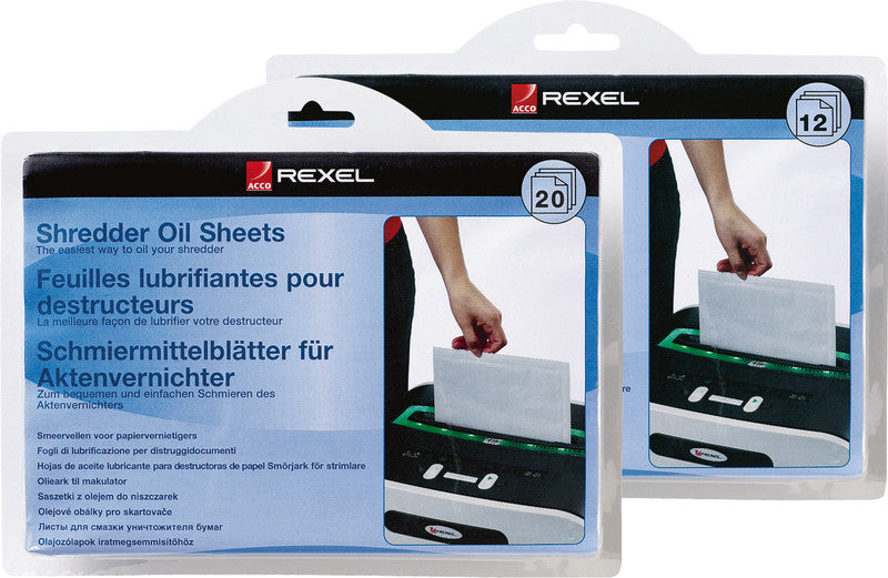 Rexel Aktenvernichter-Ölblätter – 20 Stk., 222 × 180 mm