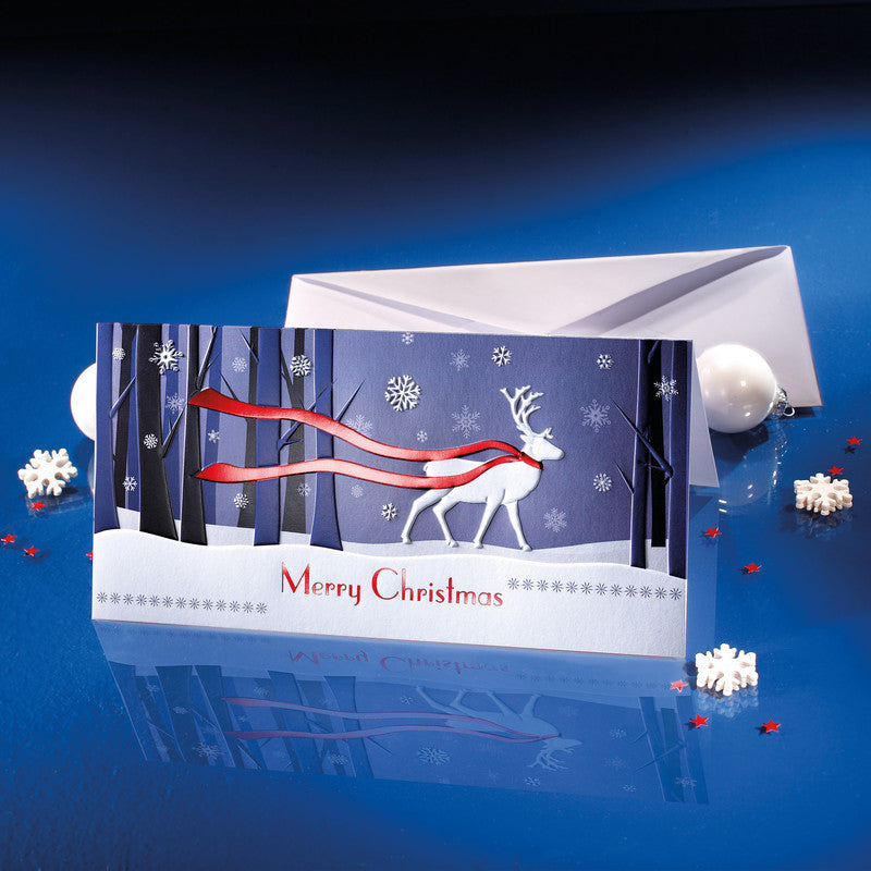 Sigel Grusskarte Winter's Eve – 220 × 110 mm – mit Umschlägen, für Inkjet/Laser/Kopierer, Edelkarton