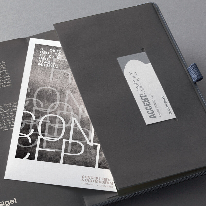 Sigel Notizbuch Conceptum Metallic Edition, kariert, Fadenheftung, Hardcover, 194 Seiten, 80 g/m² – grau