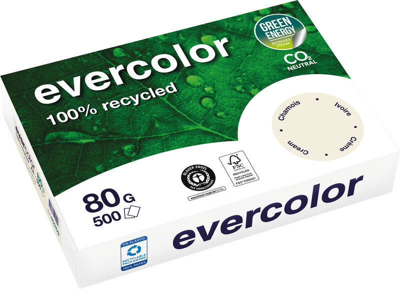 Clairefontaine Kopierpapier – A4, 80 g/m², chamois – für Inkjet/Laser/Kopierer – FSC – 500 Blatt