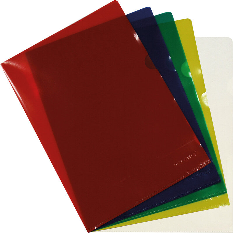 Q-CONNECT Sichthülle A4, glatt, glänzend, 140 µm, assortiert – 10 Stück