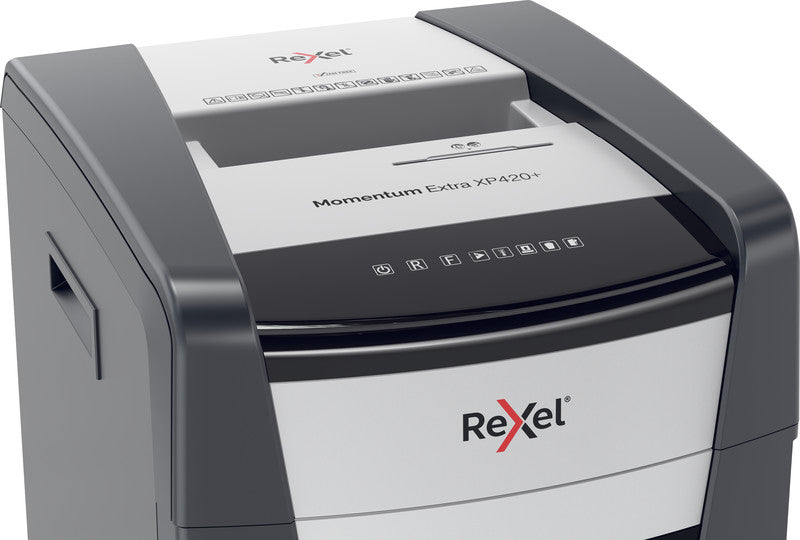 Rexel Momentum Extra XP420+ – Aktenvernichter, DIN P-4, Partikelschnitt 4 × 35 mm, 20 Blatt, 60 l, A4