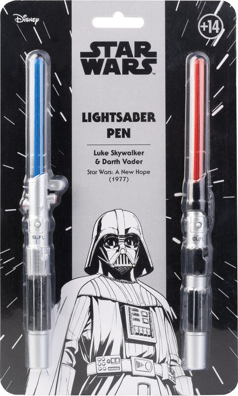 Star Wars Laserschwert – Tintenroller, Schwarz, mit Kappe, Kunststoff, sortiert – 2 Stk.