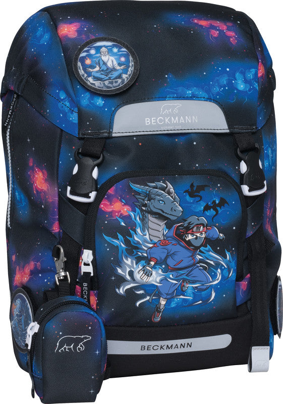 Beckmann Classic Schulrucksack – Ninja Elements – 24,0×37,0×25,0 cm – aus recycelten PET-Flaschen hergestellt