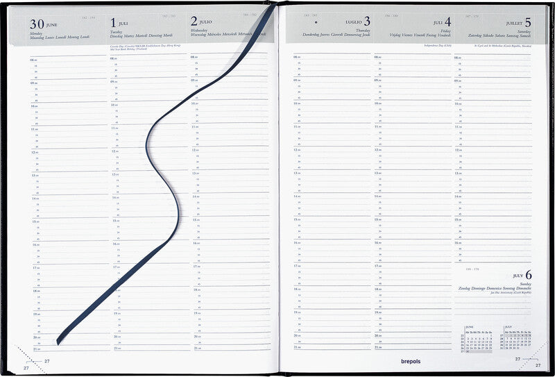 Brepols Omega Agenda – 1 Woche/2 Seiten, gebunden, 21 × 29 cm, 2027, schwarz, FSC