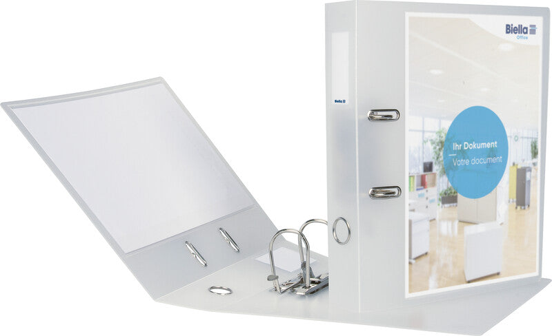 Biella Ordner Clear Creative #1 – A4 hoch – 2-Ring Hebelmechanik – transparent, mit Sichttasche